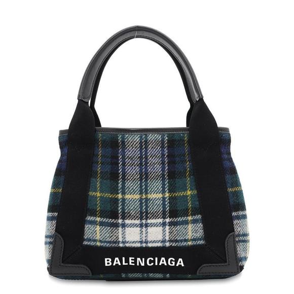 Balenciaga Handbag Navy Cabas XS 2way Shoulder Bag 390346 BALENCIAGA Black - Picture 1 of 10